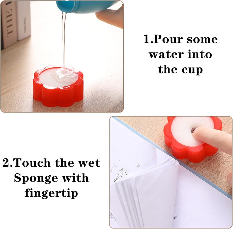 Yimluofa 6 PCS Finger Wet Sponge Professional Fingertip Moistener Finger Moistener Flower Shape Finger Wet Sponge Cup for Fingers Counting Money Papers Bills Documents - Image 3